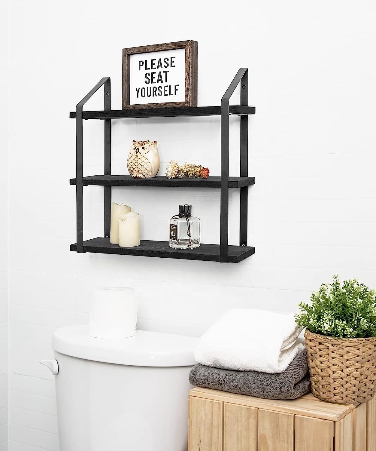 High Quality Modern Home Wood Floating Bookshelf Stylish Time Living Wall Shelf for Bedroom Storage Decorative Bookcase