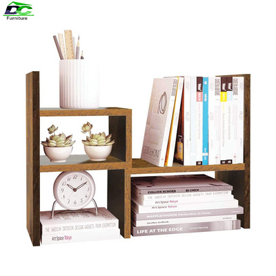 Industrial Display Metal Wood Wooden High Quality Long Duration Small Desktop Book Shelf for Student Desk Wooden Book Shelf