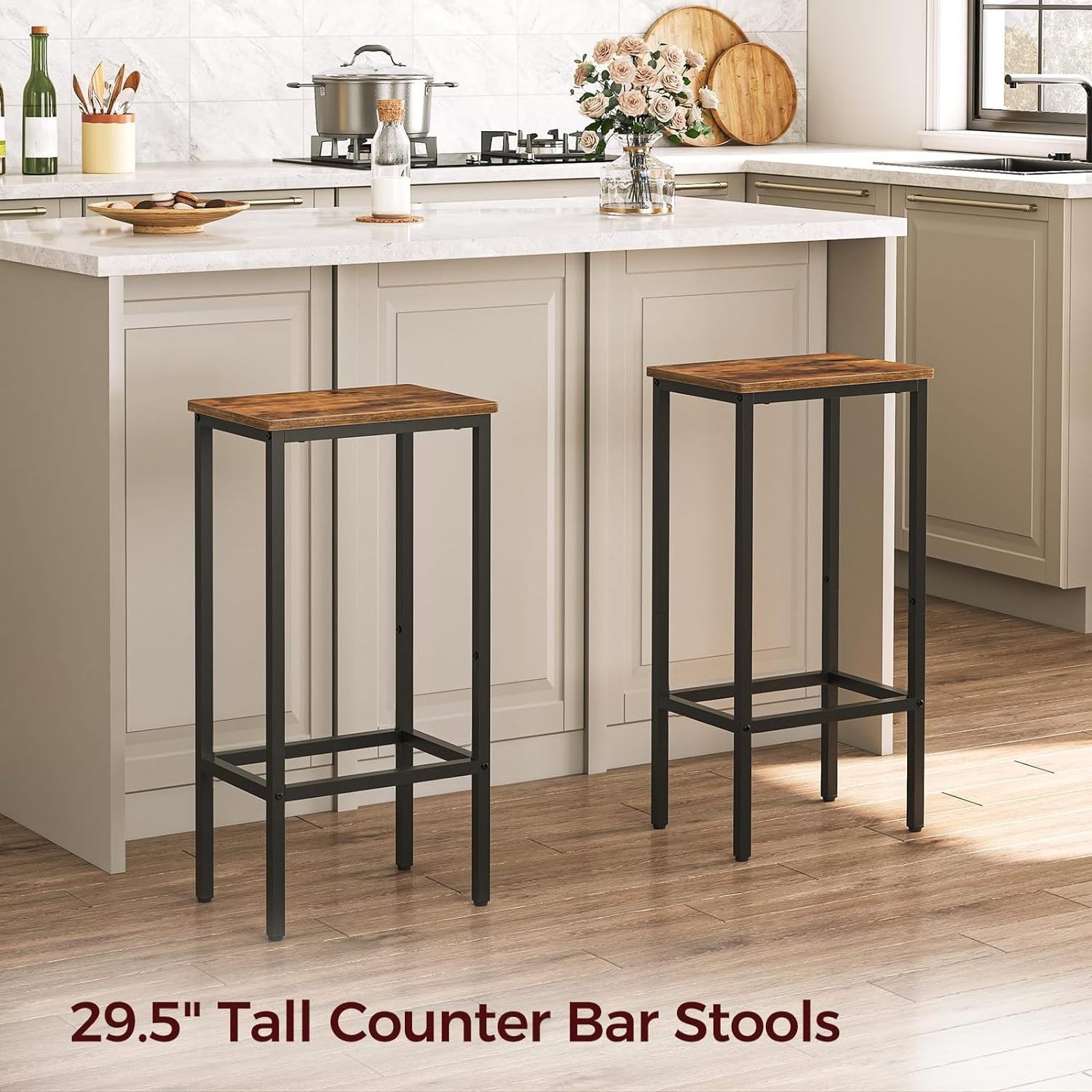 Wholesale Set of 2 Modern Rectangular Dining Room Bar Stools High Quality Kitchen Breakfast Chair for Living Room for Home Use