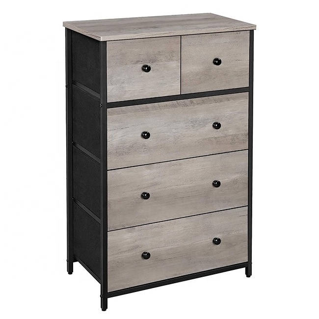 Dresser Storage with 5 Fabric Drawers living room storage chest drawers wood dresser organizer Fabric Chest Of Drawers cabinet