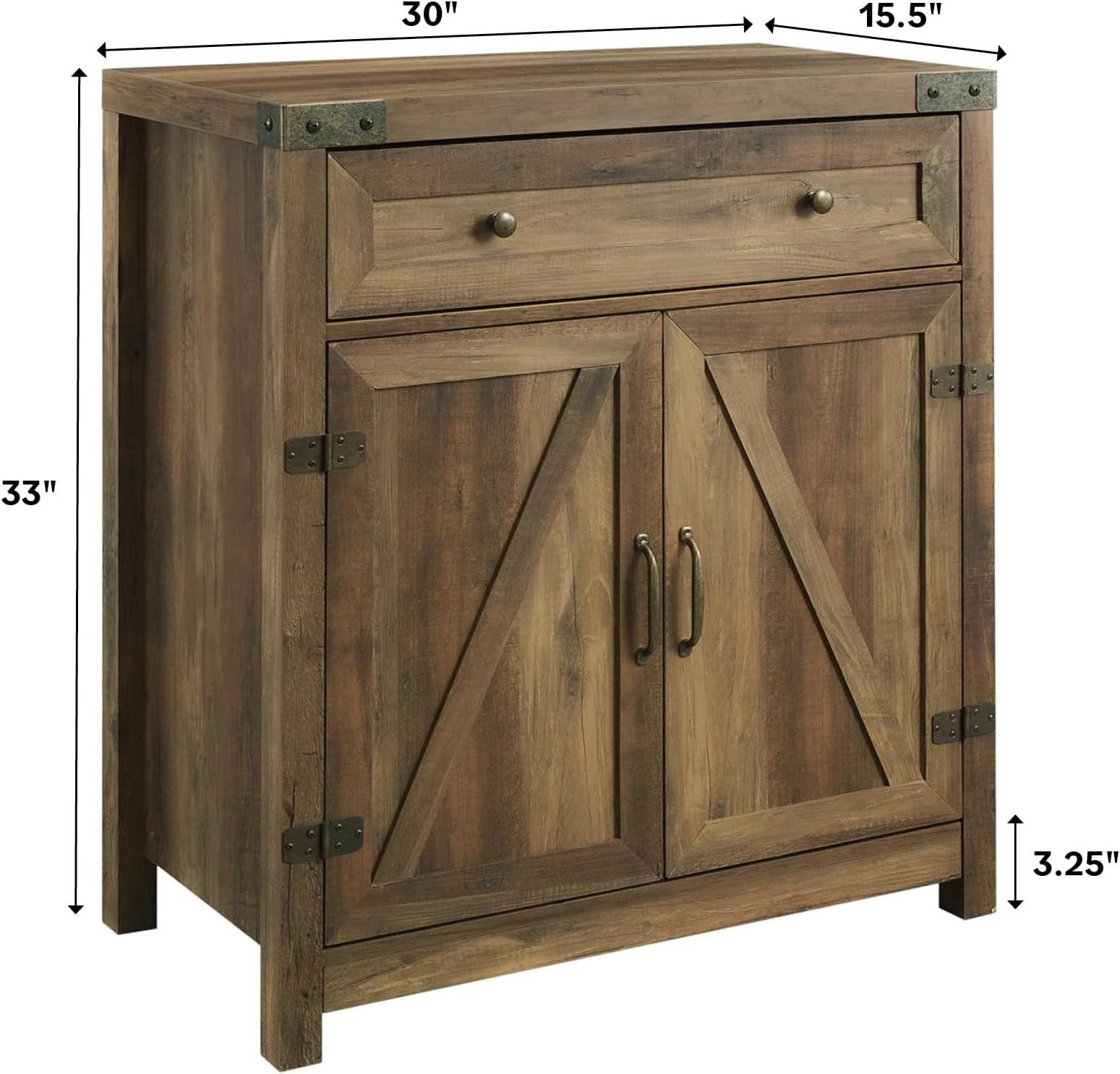 Farmhouse Wood Barn Door Accent Cabinet Apartment Basement Living Room Bathroom Hall Laundry White Oak Storage Cabinets