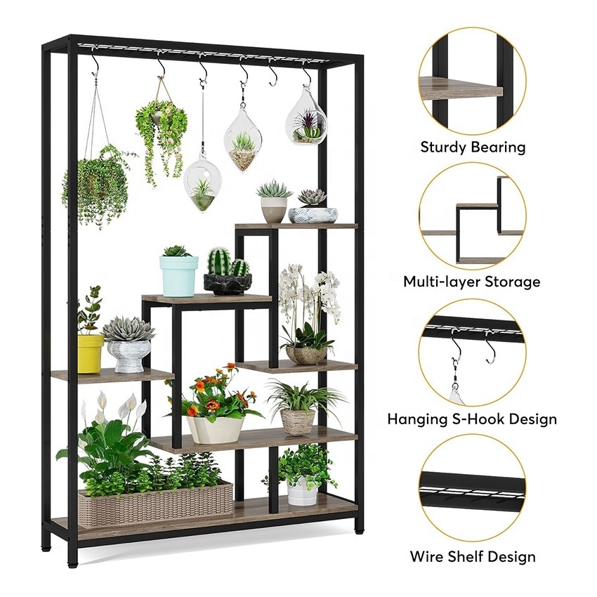 Adjustable Metal Tall Plant and Flower Stand Indoor Garden Wall Shelf for Living Room Entry Gym and Mall Wedding Decoration