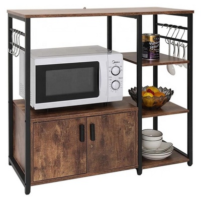 Freestanding Kitchen Baker's Rack Industrial 4-Tier Microwave Oven Stand Kitchen Baker's Rack Utility Microwave Oven Stand