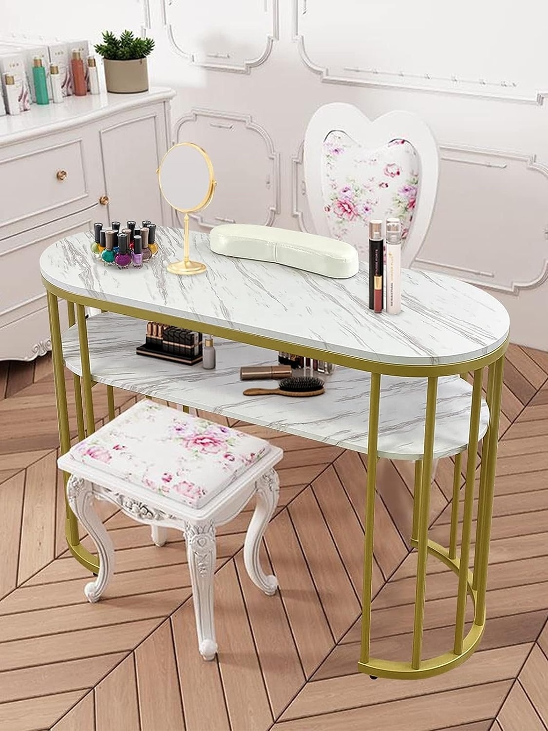 Hot Sale Beauty Nail Manicure Tables High Quality Nail Desk Workstation Marbling Texture Salon Nail Station Manicure Tables