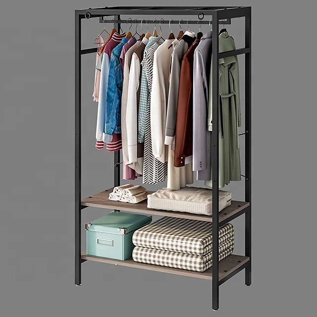 3-Tier Clothes Rack Home Furniture Coat Shelf and Cloth Stand Storage Display Shoe Bench Coat Shelf for Hotel and Hall Use