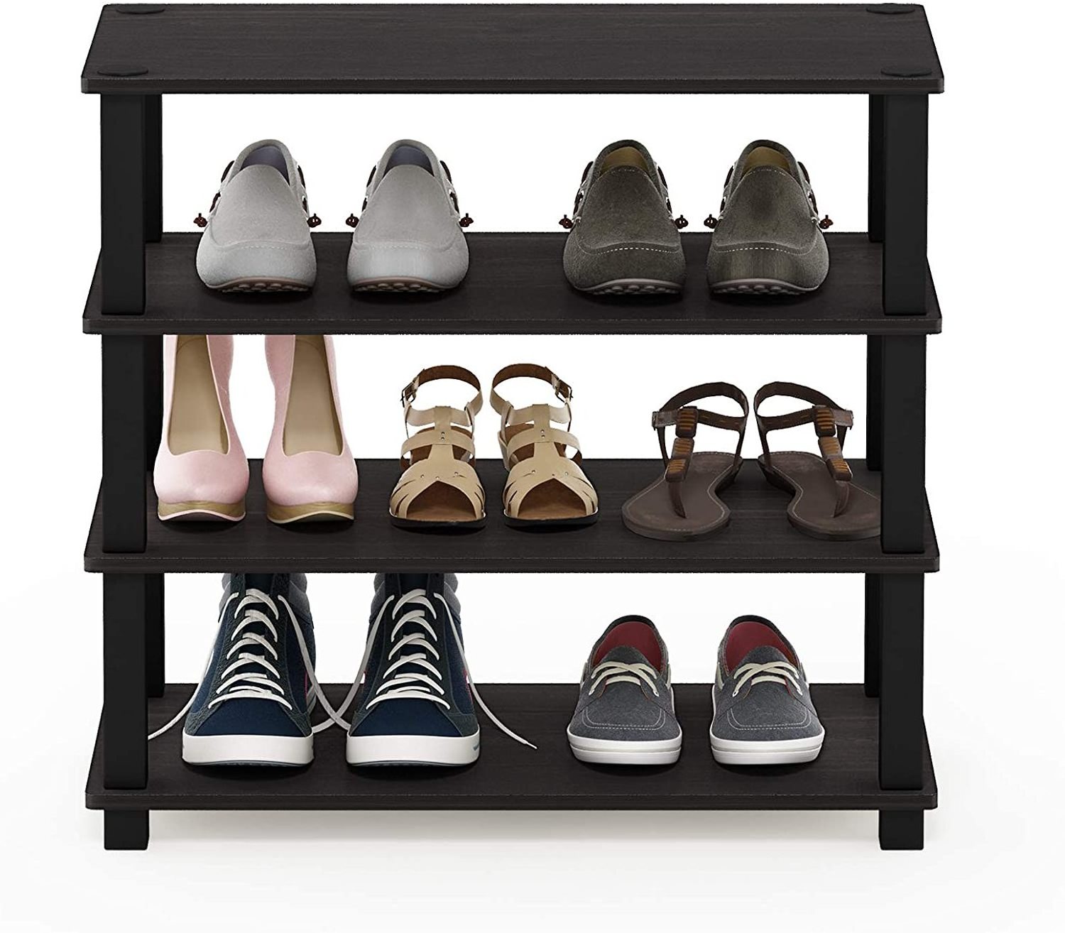 Industrial Wooden Metal Frame Shoe Storage Rack Cabinet Living Room Laundry Furniture Organizer Storage Racks