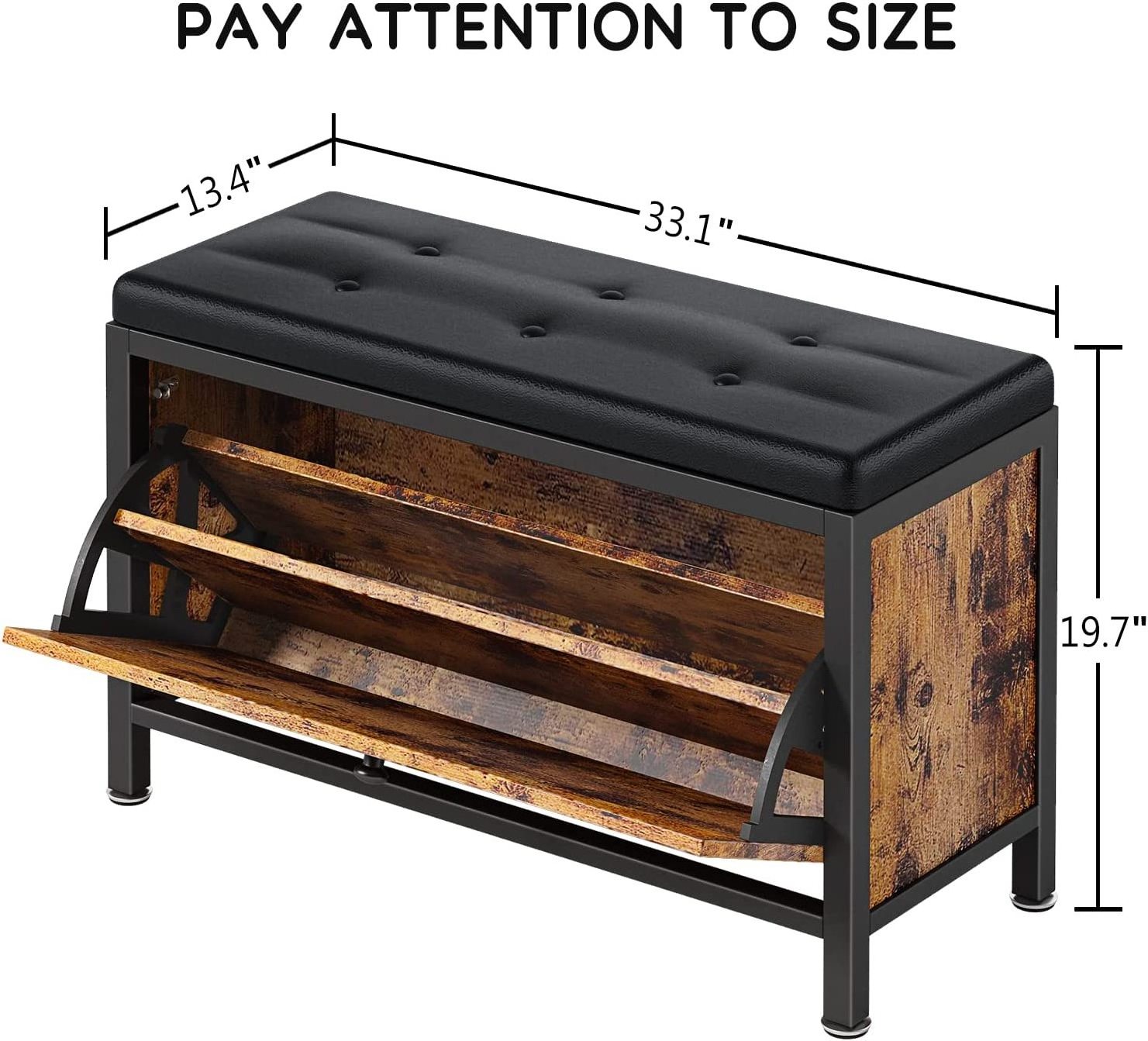 2023 Hot-sale Entryway Furniture Modern Wooden Shoe Rack Cabinet Small Shoe Storage Bench With Soft Seat Cushion