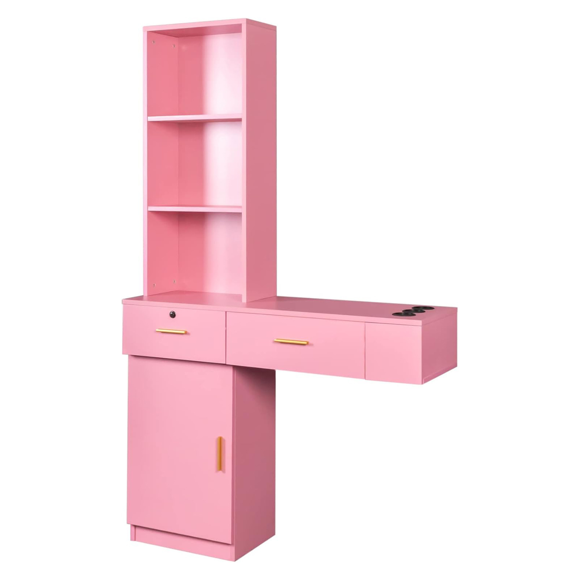 Salon Furniture Beauty Salon Stations Barber Wood Storage Cabinet Barber's Tool Storage Shelf Makeup Artist Tool Counter