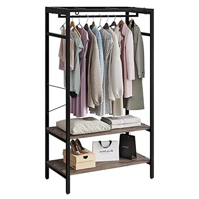 3-Tier Clothes Rack Home Furniture Coat Shelf and Cloth Stand Storage Display Shoe Bench Coat Shelf for Hotel and Hall Use