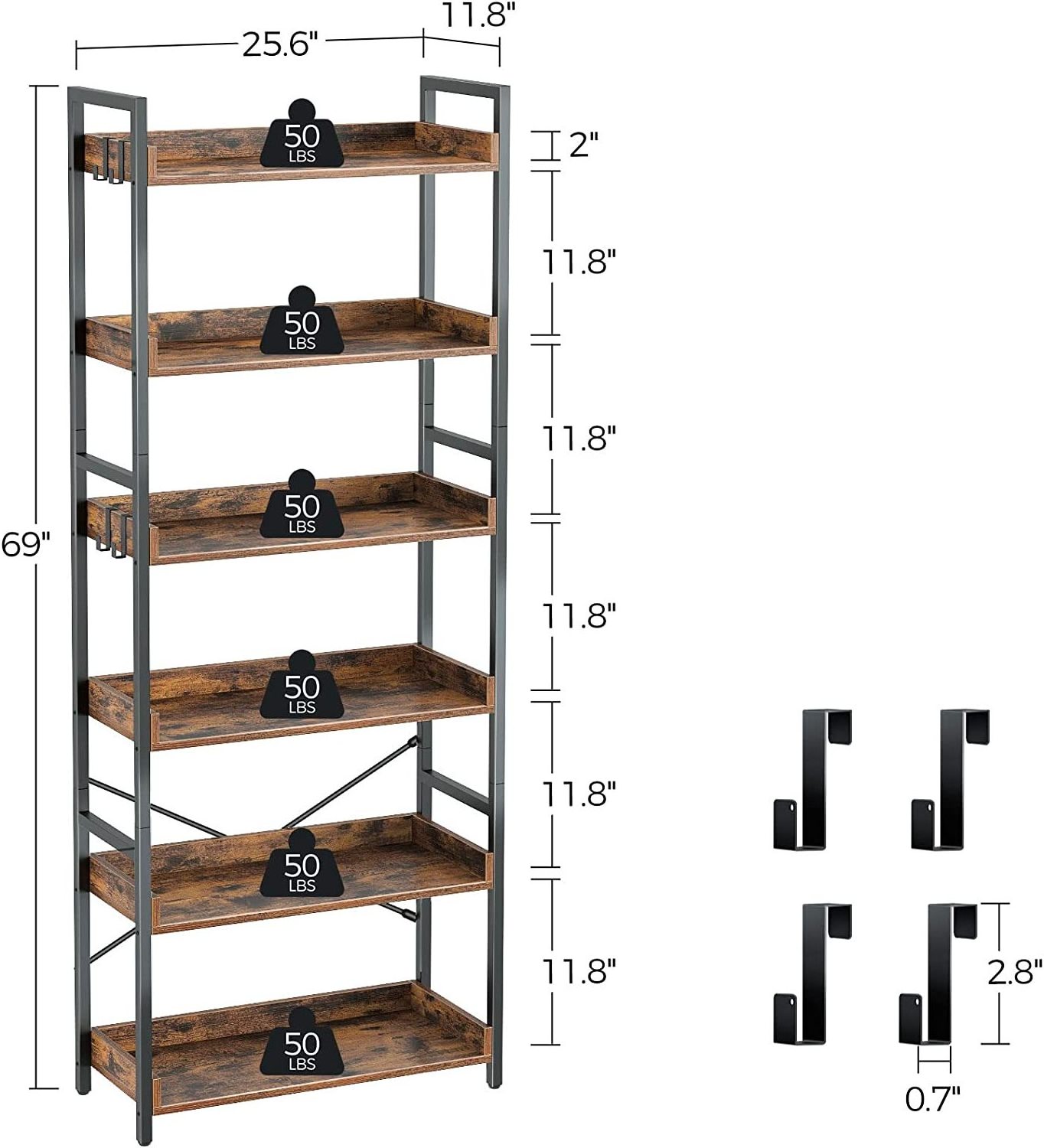 Portable modern furniture large tall bookcase Bookshelf Bookcases  High Quality Bookcase industrial metal ladder book shelf