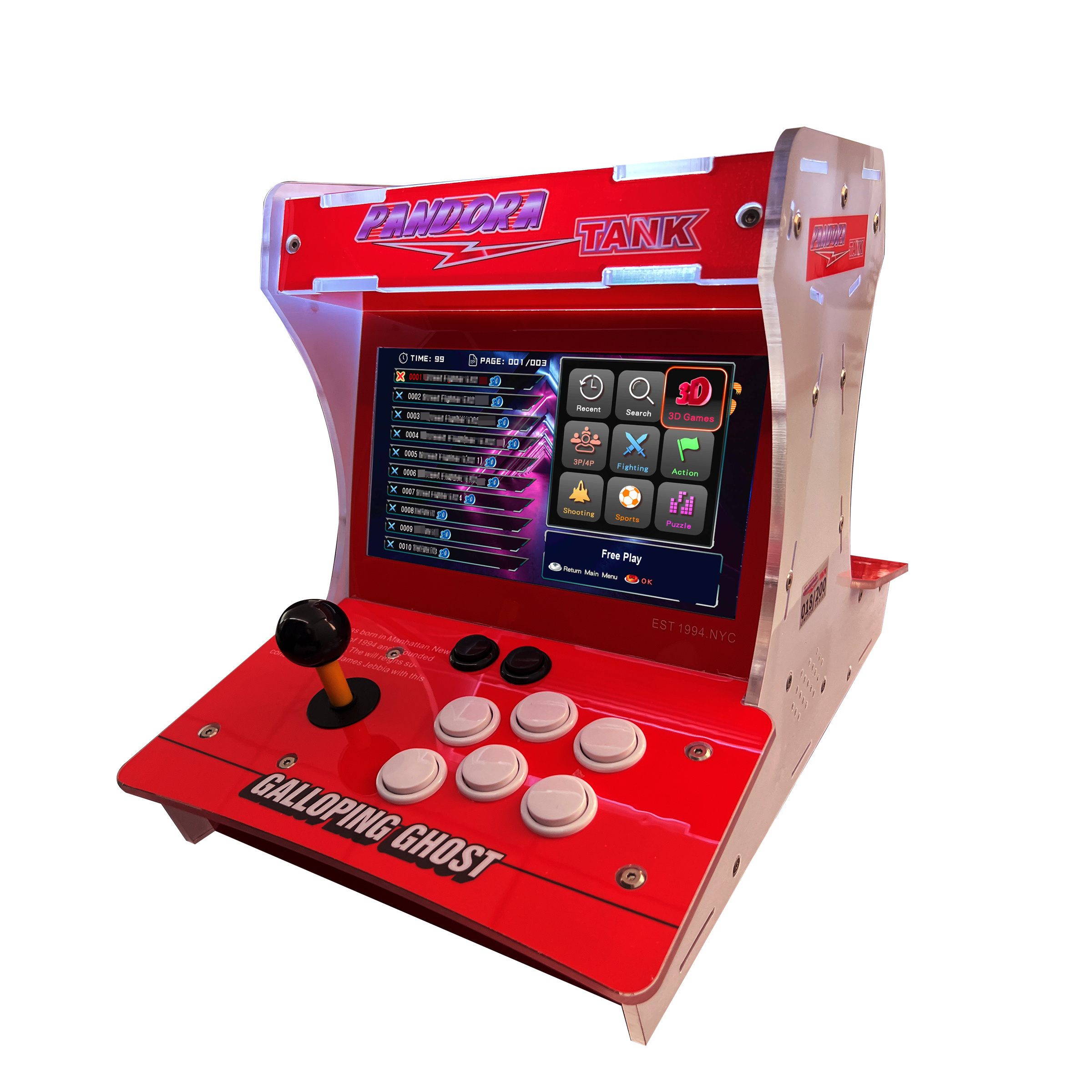 Two players fight against Barton arcade game cabinet video Pandora box classic retro arcade machine with 10-inch screen game