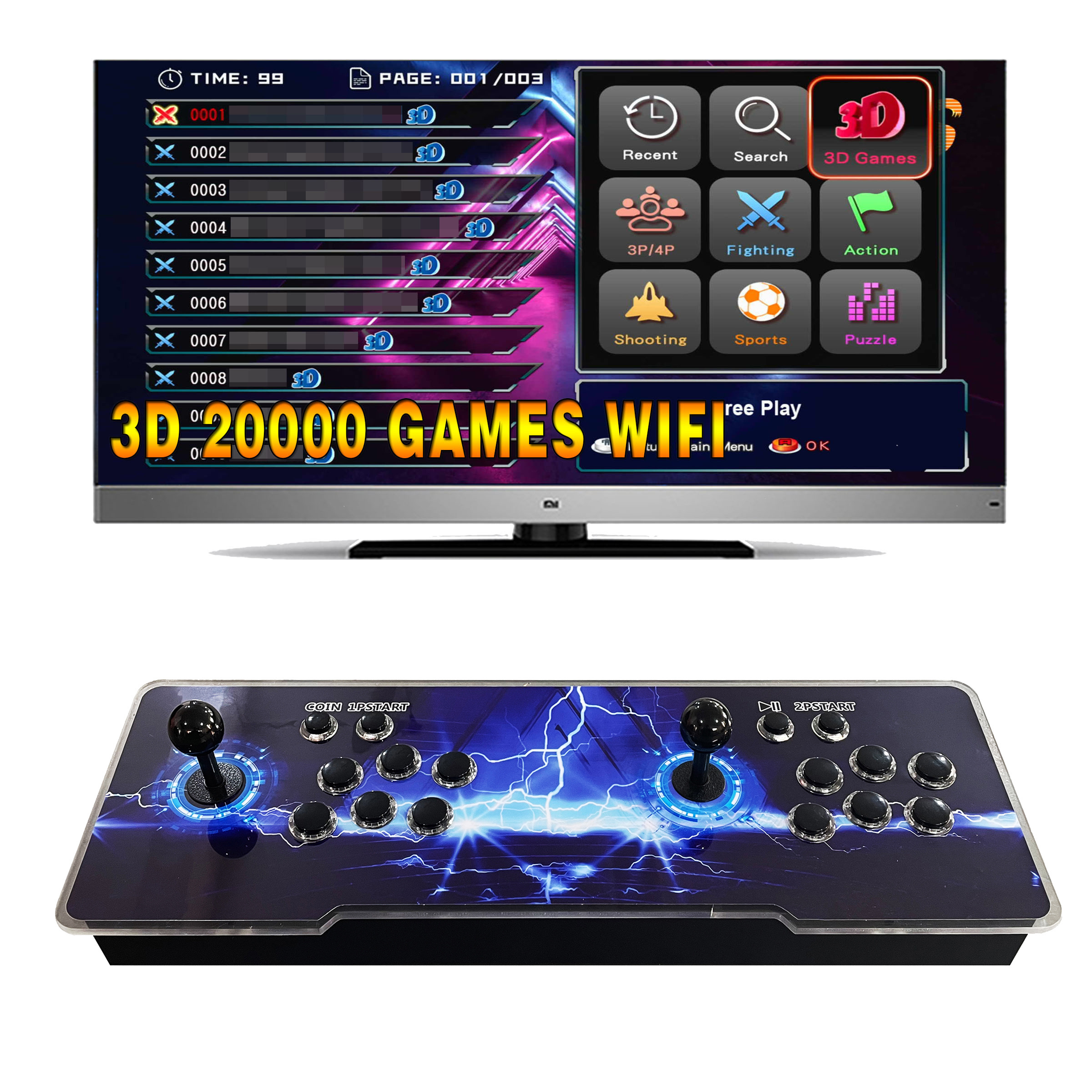 Wholesale WIFI download game 2-4 player online game joystick  Arcade game box console arcade e-sports box