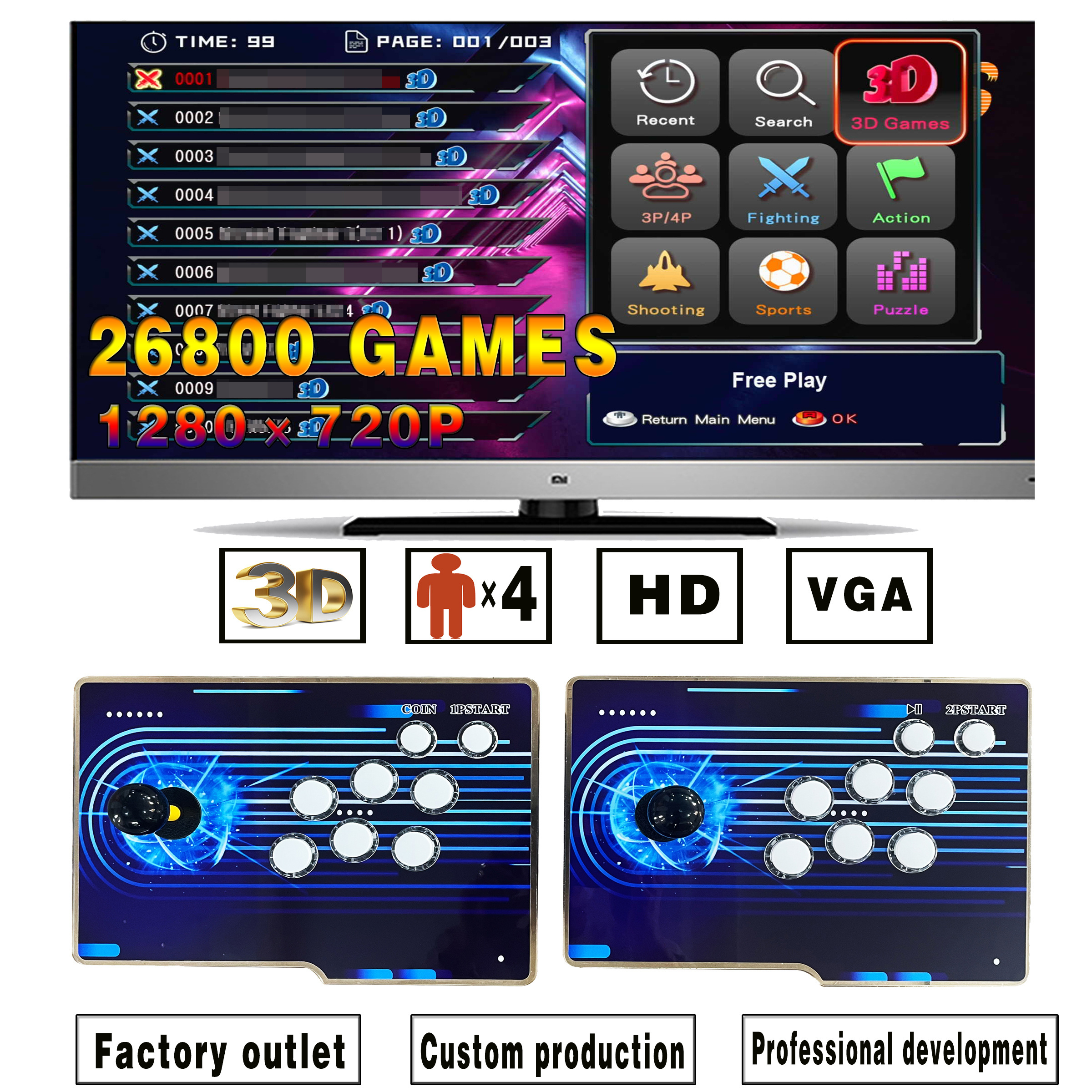 Arcade game box Joystick Arcade Connection TV Game Machine Children's Toys Electronic Products Game Machine