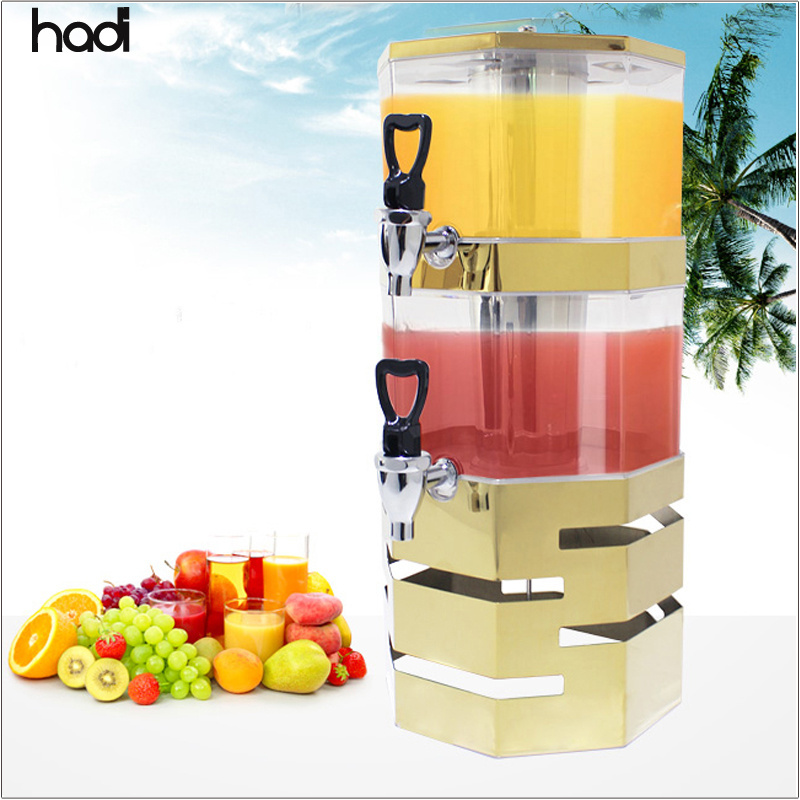 Luxurious catering equipment 3 layer drink tower tabletop dispenser fountain beverage juice plastic acrylic drink dispenser cold