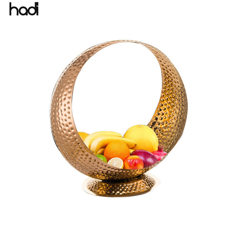 Cater equip buffet hotel hot selling 	decor fruit bowl german gold and silver decorative bowl round stainless steel salad bowl