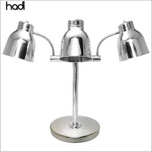 HADI Commercial Kitchen 3-Head Food Warmer Lamp Modern Heated Silver Stainless Steel Buffet Light for Hotel and Catering Use