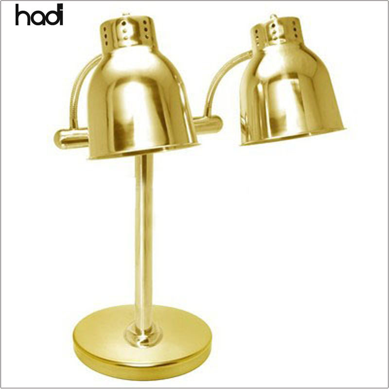 HADI Commercial Kitchen 3-Head Food Warmer Lamp Modern Heated Silver Stainless Steel Buffet Light for Hotel and Catering Use