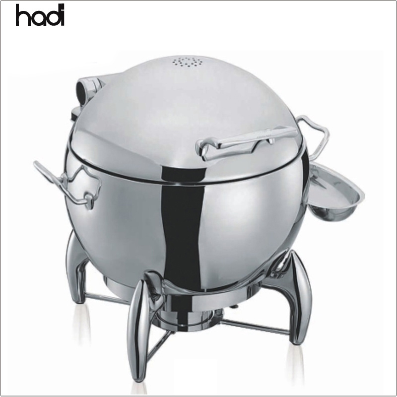 HADI catering kitchen 304 stainless steel kitchen pot soup warmers silver hydraulic food warmer buffet station with glass lid