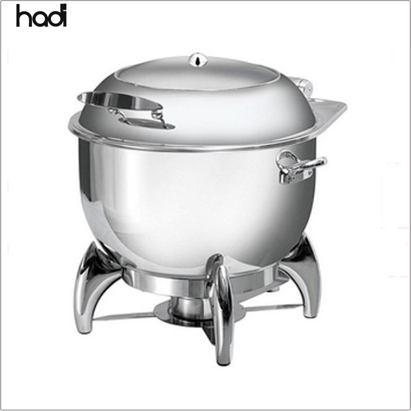 HADI catering kitchen 304 stainless steel kitchen pot soup warmers silver hydraulic food warmer buffet station with glass lid