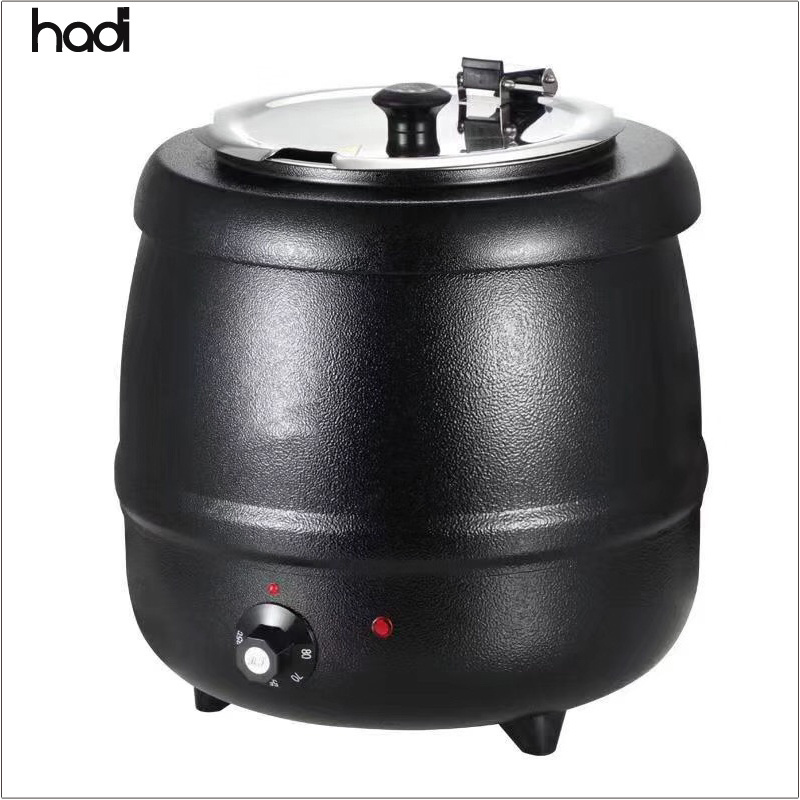 Hospital kitchen buffet warmer station stainless steel soup warmer silver hadi soup kettle 11 liter electric soup kettle pot