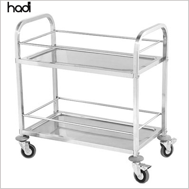 Yiwu restaurant equipment foldable stainless steel hotels catering trolleys commercial 3 tier serving trolley kitchen for sale