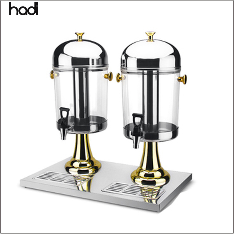 Best Selling Stainless Steel Food Buffet Server Cooling Large Party Drink Dispenser with 3-Tank Acrylic Beverage Dispenser