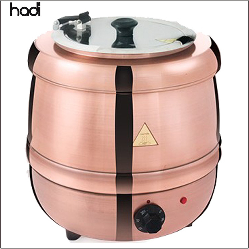 Hospital kitchen buffet warmer station stainless steel soup warmer silver hadi soup kettle 11 liter electric soup kettle pot