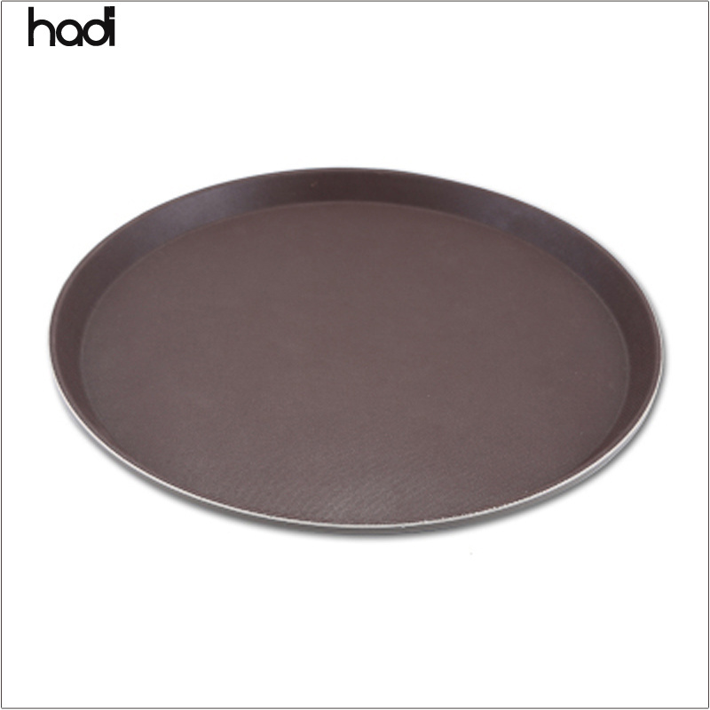 Wholesale cheap hotel and restaurant non slip serving tray fiberglass high quality food tea black anti slip serving tray taizhou