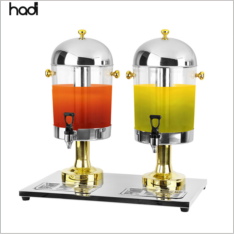 Best Selling Stainless Steel Food Buffet Server Cooling Large Party Drink Dispenser with 3-Tank Acrylic Beverage Dispenser