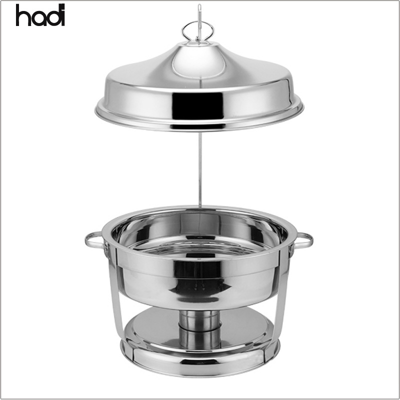 Candle buffet warmer gold chafer stainless steel dome chafing dish round buffet stainless steel food warmer with hanging