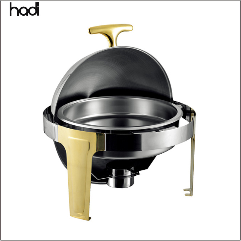 Other hotel restaurant supplies copper bottom serving dish round gold-plated chafer chafing dish for sale