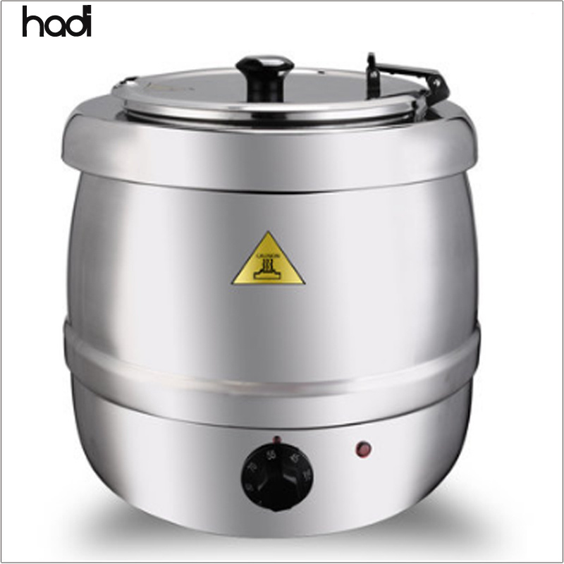 Hospital kitchen buffet warmer station stainless steel soup warmer silver hadi soup kettle 11 liter electric soup kettle pot