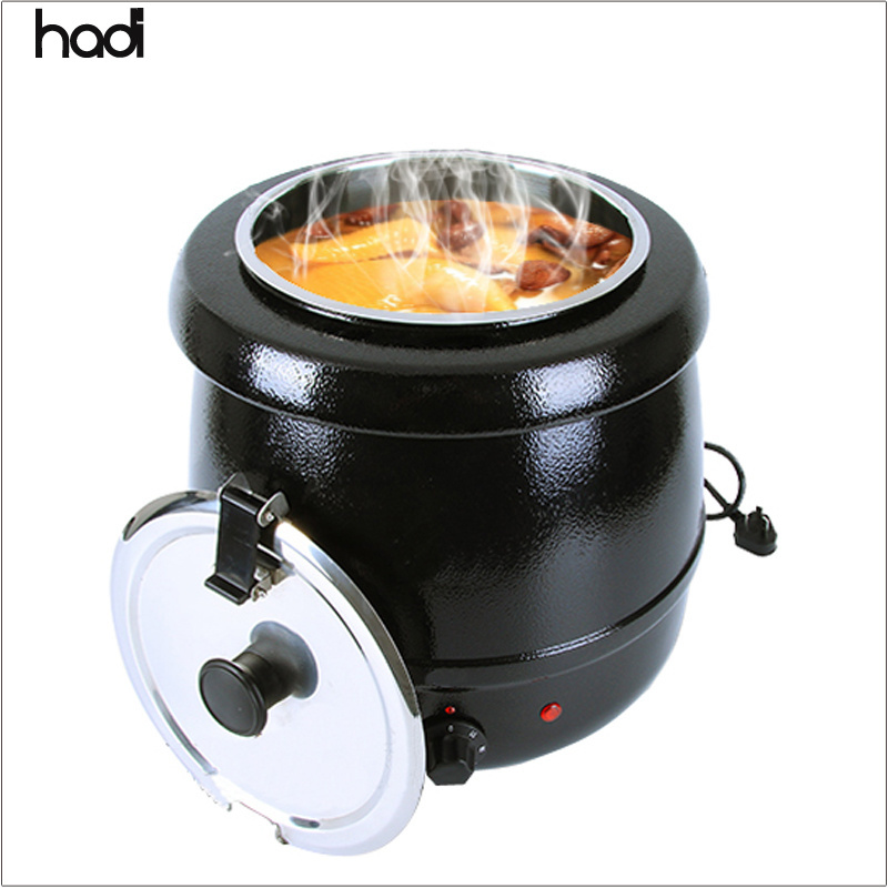 Catering equipment food warmer 10liter direct heating buffet soup pot copper brass electric soup warming pot