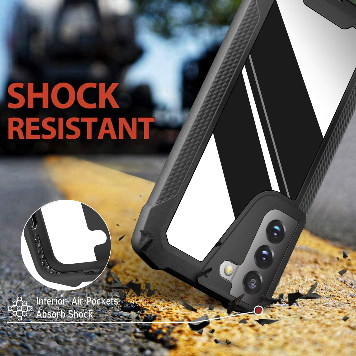 Four Corners Shockproof Stainless Steel Metal Case For Samsung Galaxy S22 Ultra 5g 7.1 Inch Mobile Phone