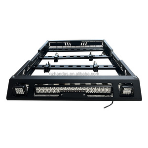 Universal Pickup SUV 4x4 Auto Accessories Car Aluminum Black Luggage Roof Rack With LED Light For car Hilux Ranger Dmax NP300