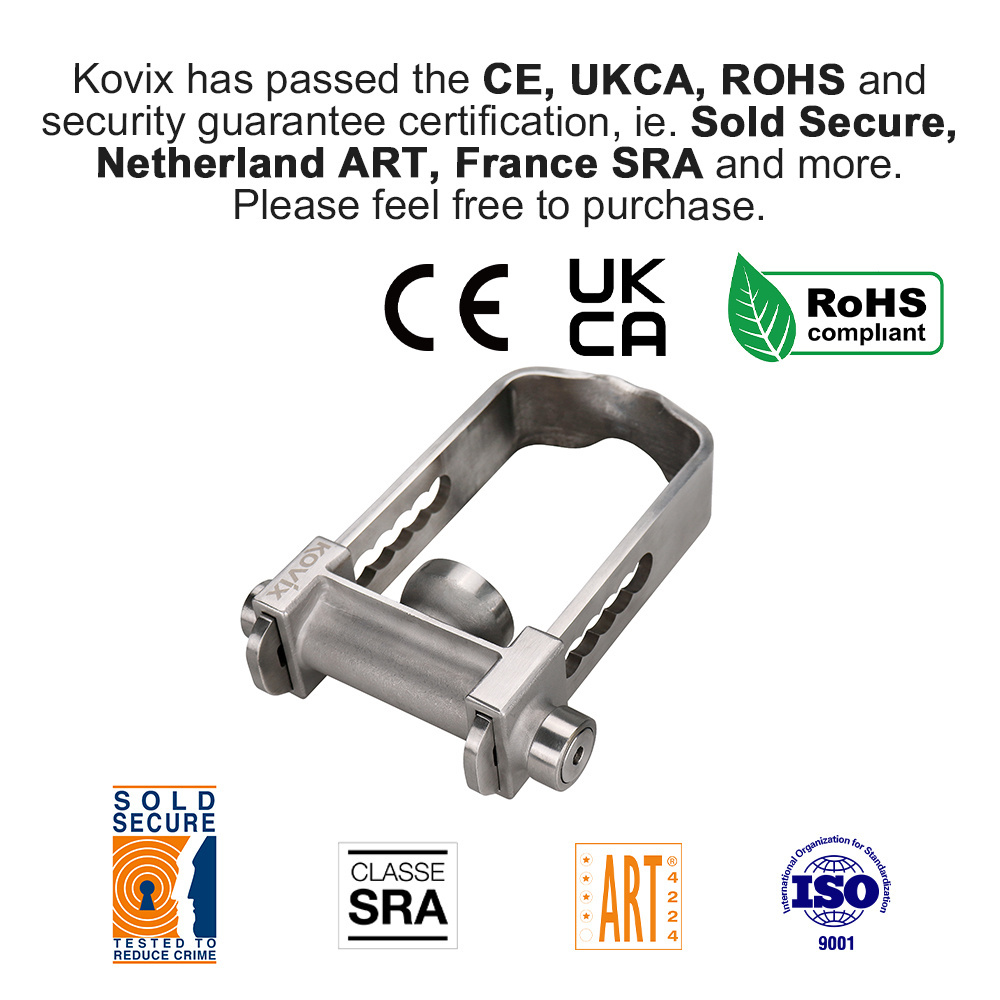 Kovix Rust-Proof U-Shaped Trailer Lock Is Durable and Rust-Proof Stainless Steel to Adapt to Harsh Environments