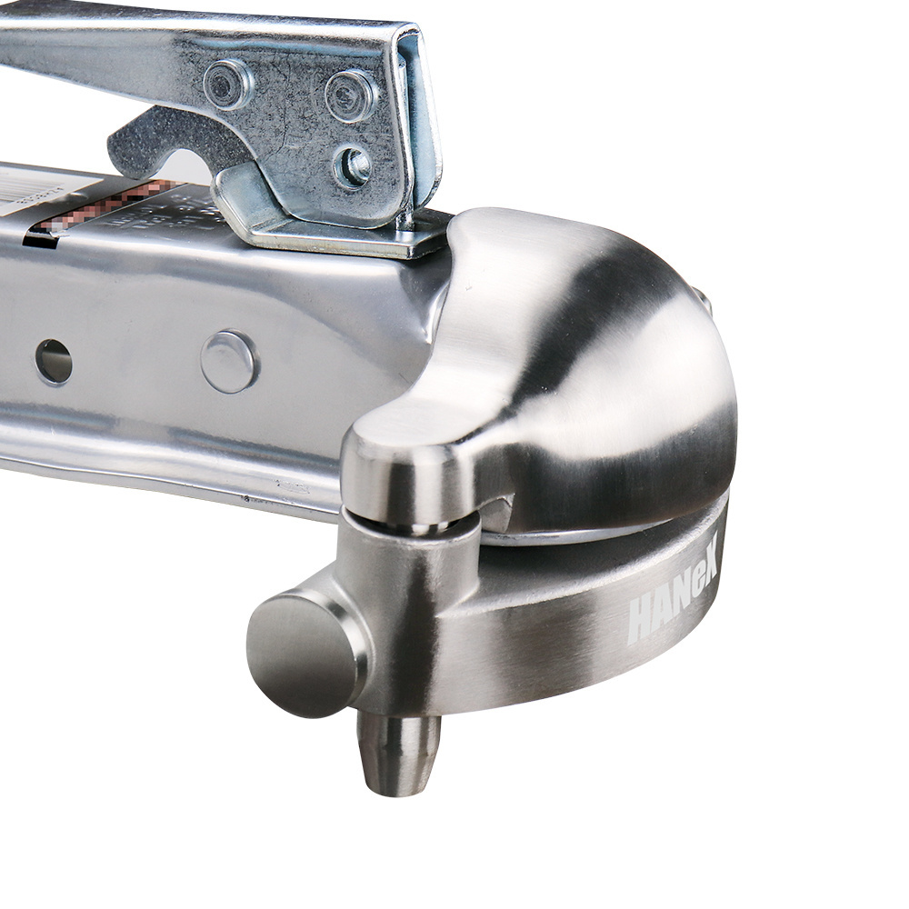 120dB Alarm Trailer Lock HBIF-94 Unique Stainless Steel Helmet Design Trailer Coupler Lock Tongue Trailer Lock