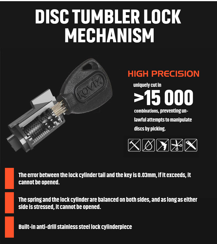 2023 New Products Alarm Disc Lock 120dB Anti-theft Motorcycle Electric Scooter Accessories Motorcycle Disc Brake Lock