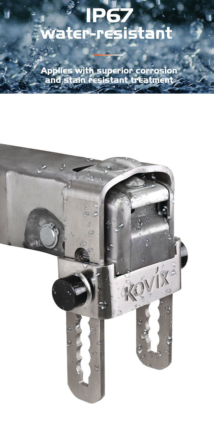 Kovix Anti-Pry U-Shaped Stainless Steel Trailer Lock Has a Sturdy Structure to Prevent Prying