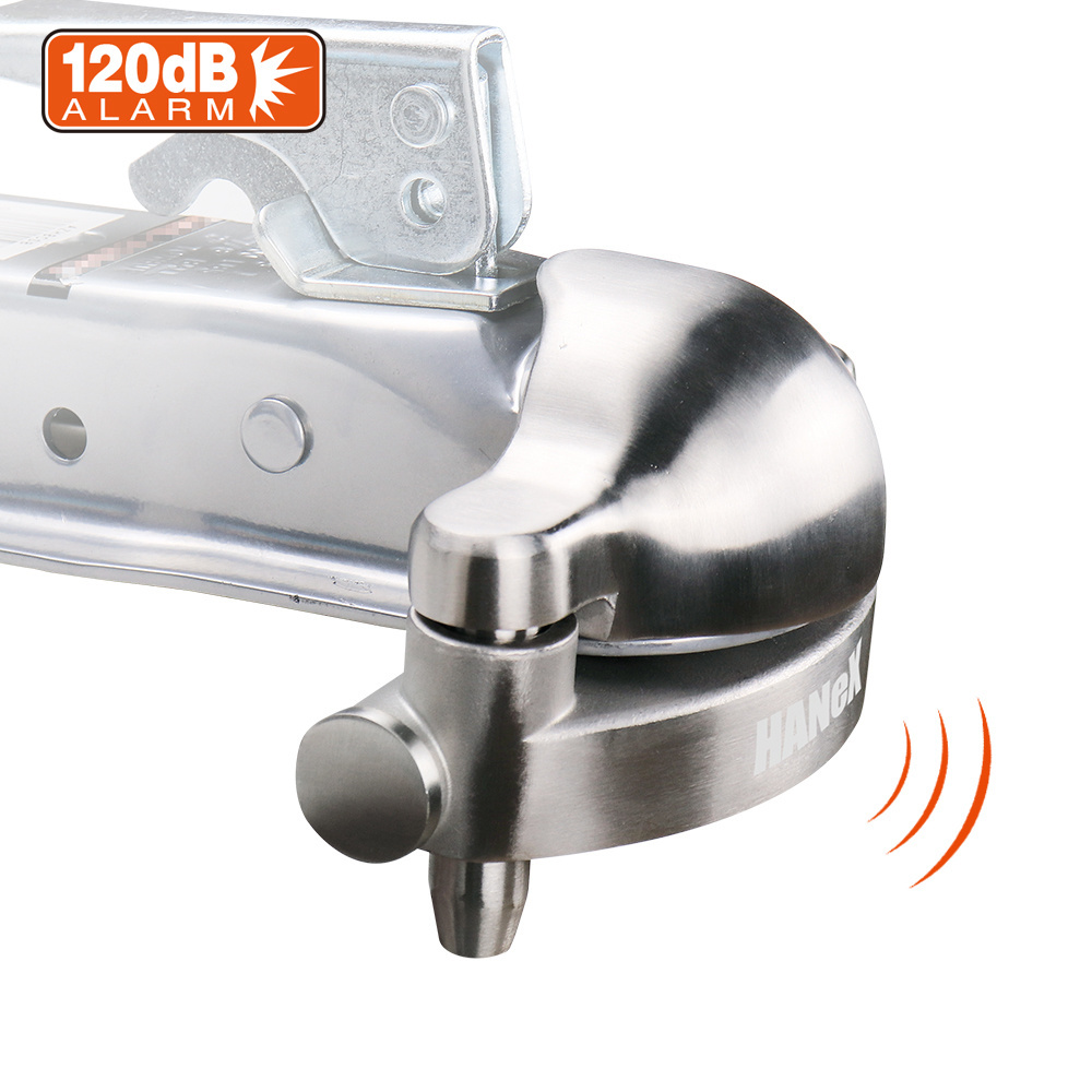 Custom adjustable alarm trailer ball lock 903 stainless steel trailer alarm couple lock trailer locks alarm couplers