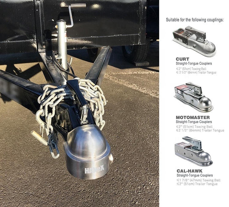 Round Design Full Protective Trailer Lock Convenient Press-Up Locking System 3 Keys Available Tow Ball Trailer Lock