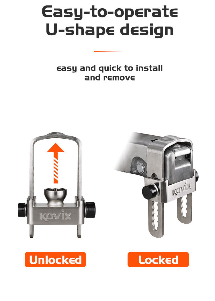 Kovix Anti-Pry U-Shaped Stainless Steel Trailer Lock Has a Sturdy Structure to Prevent Prying