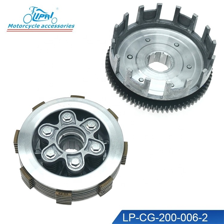 Motorcycle Engine Parts 6 Column Enhanced Clutch 6pcs Friction Disc Center Outer Clutch  For Honda CG200