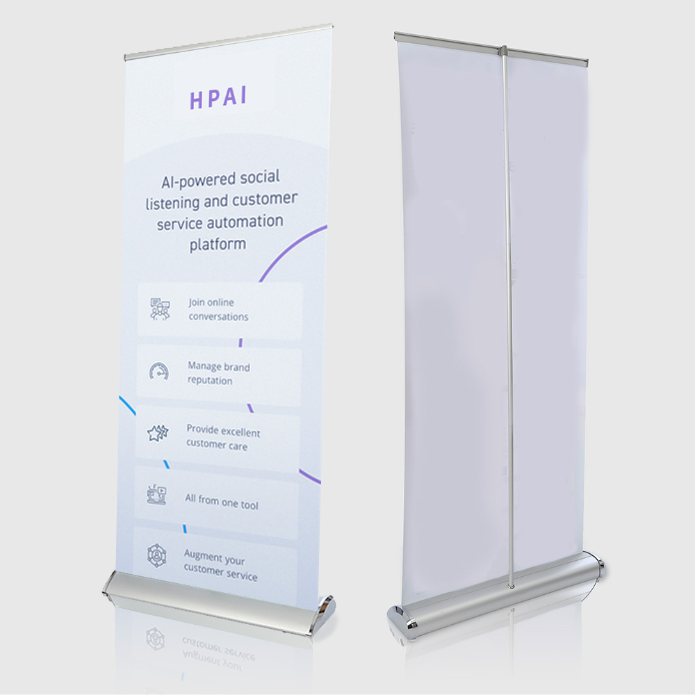 Trade show exhibition activities aluminum portable stand  pull up banner screen heavy duty teardrop roll up stand for promotion