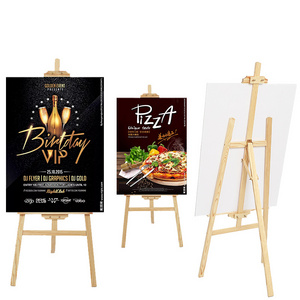 Adjustable Floor Standing Easel Wedding Signage Holder Stand Lightweight A Frame Adjustable  Wooden Display Easel Stand