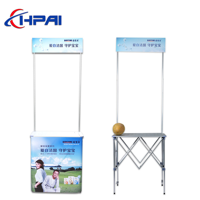 Advertising promotion desk Aluminum promotion counter booth fold able promo table