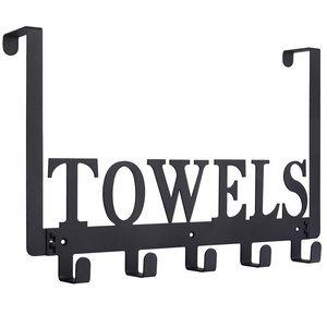 Metal Door Towel Holder Hooks Door Mount Towel Rack for Bedroom Kitchen Pool Beach Bathrobe