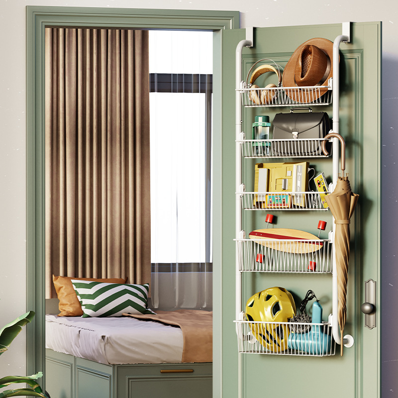 Bathroom 4 Layers Over the Door Pantry Organizer Towel Rack Behind Door Kitchen Storage for Pantry