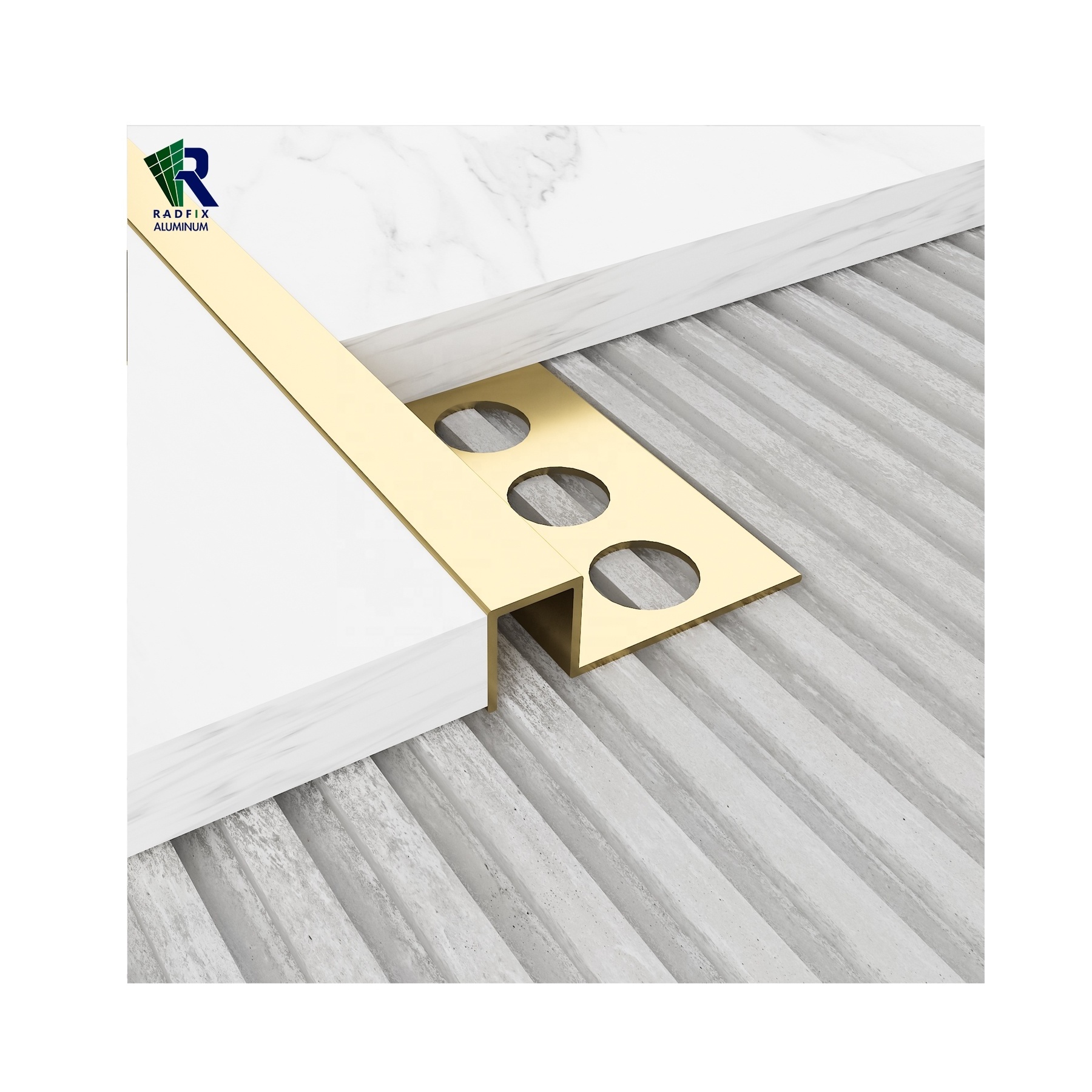 Radfix Aluminum Decoration Floor Ceramic Tile Trim For furniture Floor Wall Carpet 6063 T5  Aluminum Profile For Decoration