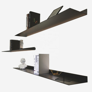 Lightweight Luxury Minimalist Unique Floating Wall Mounted Shelves With Led Lights made from extrude Aluminum profiles